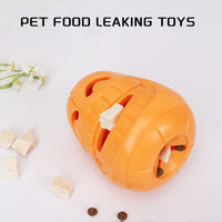 HKM-6049085 Halloween Pumpkin Dog Chew Toy – Interactive Treat Dispensing Puzzle for All Breeds – Durable Thermoplastic Rubber Design