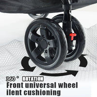 HKM-604947 Pet Stroller for Dogs and Cats with 360° Rotating Front Wheel and Travel Carrier Design