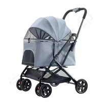 HKM-604947 Pet Stroller for Dogs and Cats with 360° Rotating Front Wheel and Travel Carrier Design