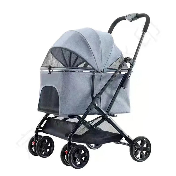 HKM-604947 Pet Stroller for Dogs and Cats with 360° Rotating Front Wheel and Travel Carrier Design
