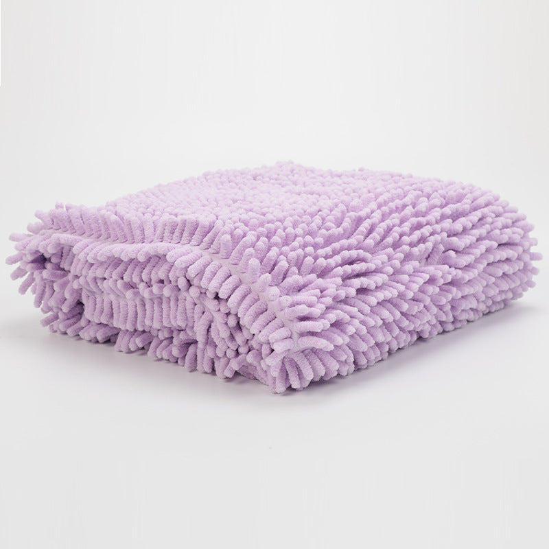 HKM-6051261 Chenille Pet Absorbent Towel - Available in Purple, Pink, and Blue in Multiple Sizes