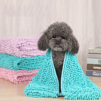 HKM-6051261 Chenille Pet Absorbent Towel - Available in Purple, Pink, and Blue in Multiple Sizes