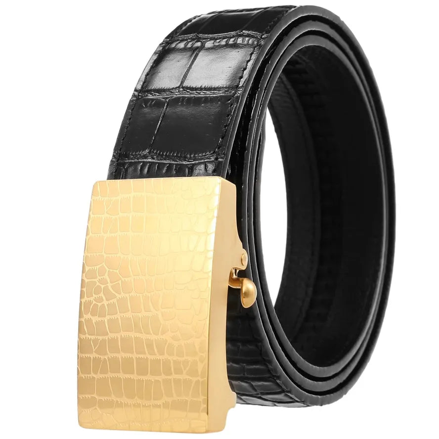 HKM-605139 Stainless Steel Blank Spot Leather Belt for Men - Stylish and Durable Design