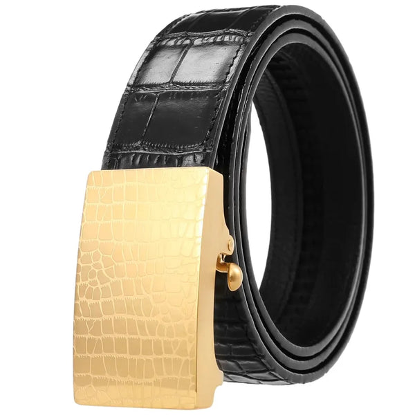 HKM-605139 Stainless Steel Blank Spot Leather Belt for Men - Stylish and Durable Design