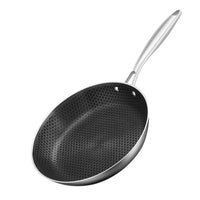 HKM-605139 Stainless Steel Kitchenware Set with 28cm Frypan, 24cm Fry Pan, 30cm Soup Pot, and Wok