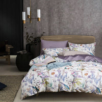 HKM-605203 Luxurious 4-Piece Pure Cotton Bedding Set with Lace Detail - Soft Twill Weave