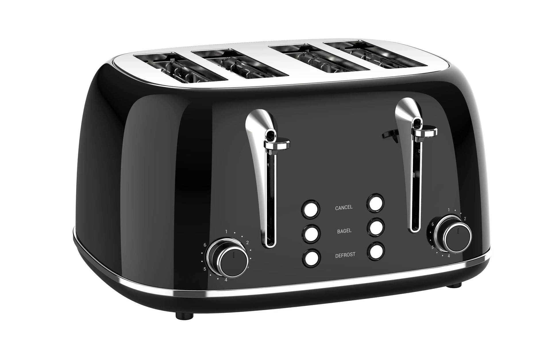HKM-605331 Extra Wide Slot 4-Slice Toaster with Reheat, Defrost, and Cancel Functions – Retro Design with 6 Browning Settings