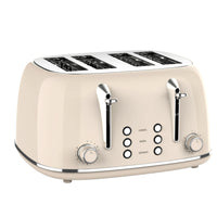 HKM-605331 Extra Wide Slot 4-Slice Toaster with Reheat, Defrost, and Cancel Functions – Retro Design with 6 Browning Settings