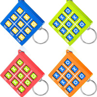 HKM-605395 Durable Plastic Tic Tac Toe Keychain Game for Kids Ages 2-13