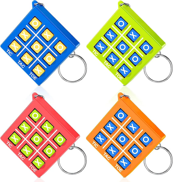 HKM-605395 Durable Plastic Tic Tac Toe Keychain Game for Kids Ages 2-13
