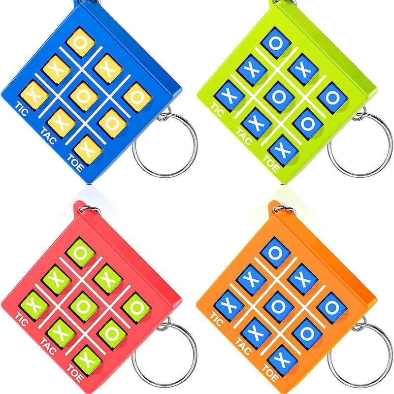 HKM-605395 Durable Plastic Tic Tac Toe Keychain Game for Kids Ages 2-13