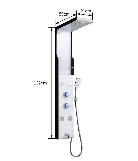 HKM-605459 Stainless Steel Wall Shower Panel with Waterfall Feature, Cold & Hot Water Control, Model YL5503
