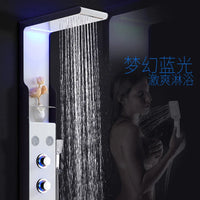 HKM-605459 Stainless Steel Wall Shower Panel with Waterfall Feature, Cold & Hot Water Control, Model YL5503