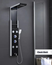 HKM-605459 Stainless Steel Wall Shower Panel with Waterfall Feature, Cold & Hot Water Control, Model YL5503