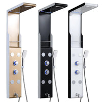 HKM-605459 Stainless Steel Wall Shower Panel with Waterfall Feature, Cold & Hot Water Control, Model YL5503