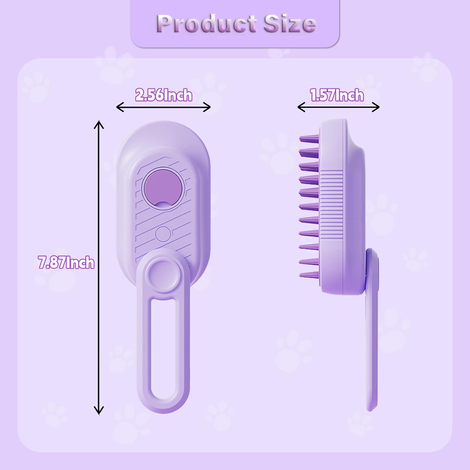 HKM-6054845 3-in-1 Cat Steam Brush with Foldable Handle for Shedding, Cleaning, and Massage – Suitable for Cats and Dogs
