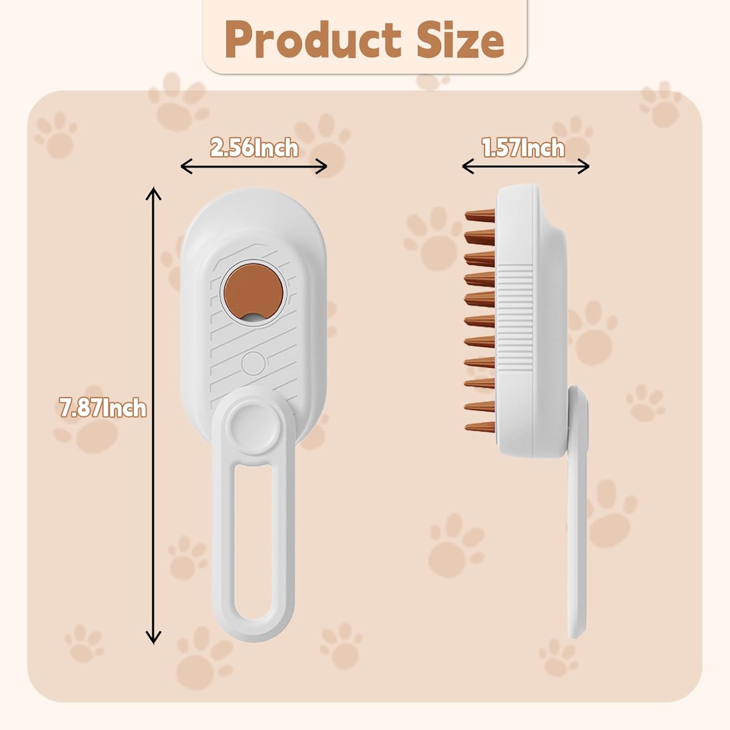 HKM-6054845 3-in-1 Cat Steam Brush with Foldable Handle for Shedding, Cleaning, and Massage – Suitable for Cats and Dogs