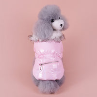 HKM-6055997 Warm Pet Down Jacket for Autumn and Winter – Available in Blue, Red, and Pink, Multiple Sizes