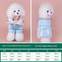 HKM-6055997 Warm Pet Down Jacket for Autumn and Winter – Available in Blue, Red, and Pink, Multiple Sizes
