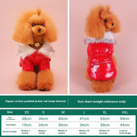 HKM-6055997 Warm Pet Down Jacket for Autumn and Winter – Available in Blue, Red, and Pink, Multiple Sizes