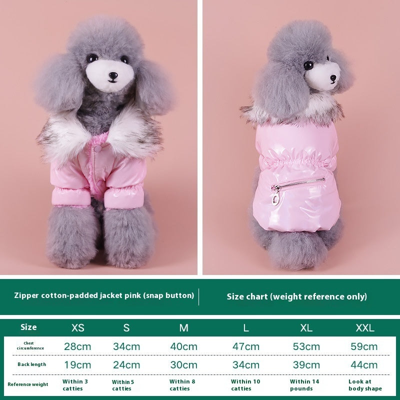 HKM-6055997 Warm Pet Down Jacket for Autumn and Winter – Available in Blue, Red, and Pink, Multiple Sizes