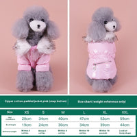 HKM-6055997 Warm Pet Down Jacket for Autumn and Winter – Available in Blue, Red, and Pink, Multiple Sizes