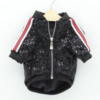 HKM-6056125 Sequin Patchwork Jacket for Pets - Summer Two-Legged Coat, Polyester Material