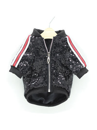 HKM-6056125 Sequin Patchwork Jacket for Pets - Summer Two-Legged Coat, Polyester Material