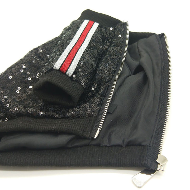 HKM-6056125 Sequin Patchwork Jacket for Pets - Summer Two-Legged Coat, Polyester Material