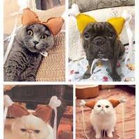 HKM-6056381 Funny Chicken Leg Pet Headband for Dogs and Cats - Felt Cloth Headdress for Birthdays and New Year's