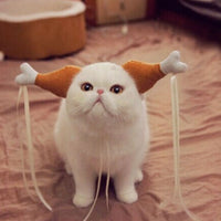 HKM-6056381 Funny Chicken Leg Pet Headband for Dogs and Cats - Felt Cloth Headdress for Birthdays and New Year's