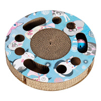 HKM-6057533 Hexagonal Corrugated Cat Scratcher with Combination Play Plate - Durable PP Resin, 38x33x6cm