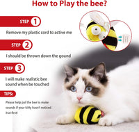 HKM-6058813 Interactive Squeaking Cat Toy in Bee Shape for Engaging Playtime and Boredom Relief
