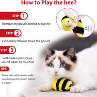 HKM-6058813 Interactive Squeaking Cat Toy in Bee Shape for Engaging Playtime and Boredom Relief