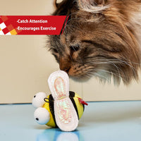 HKM-6058813 Interactive Squeaking Cat Toy in Bee Shape for Engaging Playtime and Boredom Relief