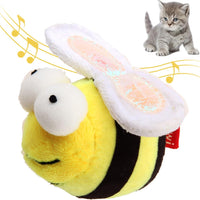 HKM-6058813 Interactive Squeaking Cat Toy in Bee Shape for Engaging Playtime and Boredom Relief