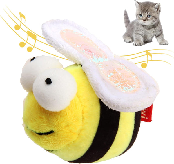 HKM-6058813 Interactive Squeaking Cat Toy in Bee Shape for Engaging Playtime and Boredom Relief