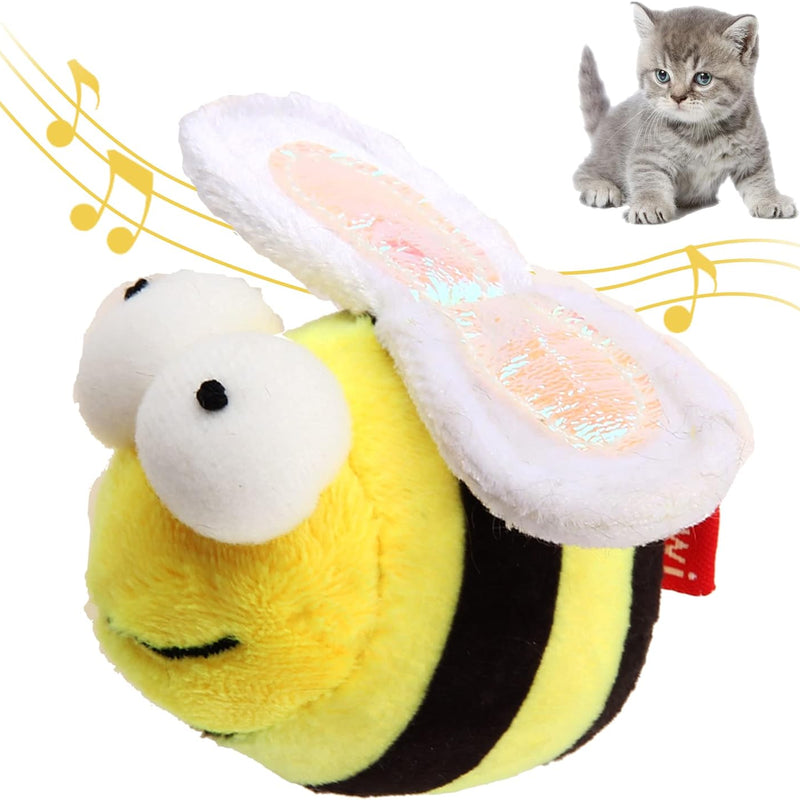 HKM-6058813 Interactive Squeaking Cat Toy in Bee Shape for Engaging Playtime and Boredom Relief