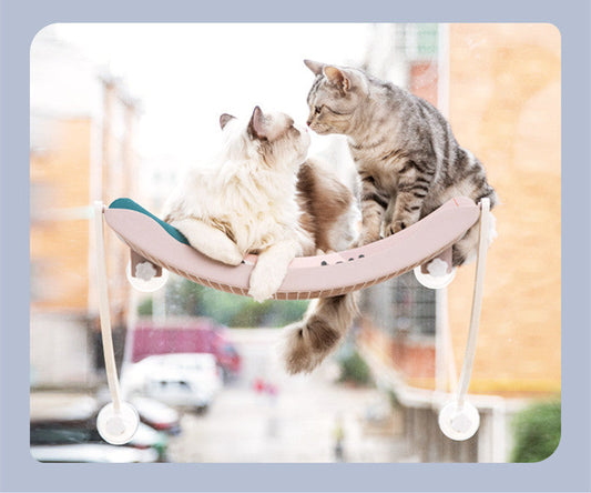 HKM-6058941 Hanging Cat Hammock for Sunbathing - Durable Plastic Pet Nest