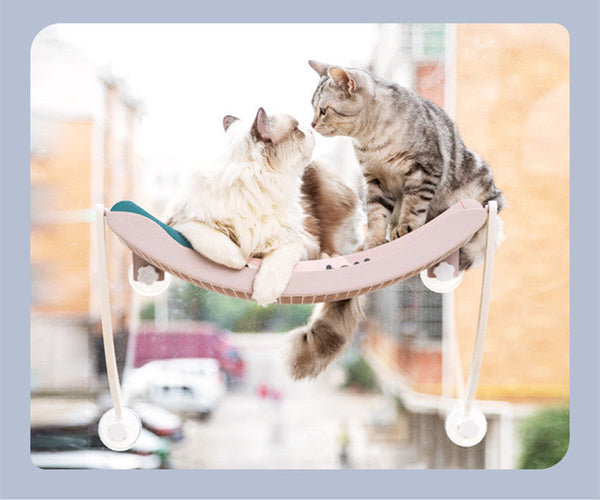HKM-6058941 Hanging Cat Hammock for Sunbathing - Durable Plastic Pet Nest