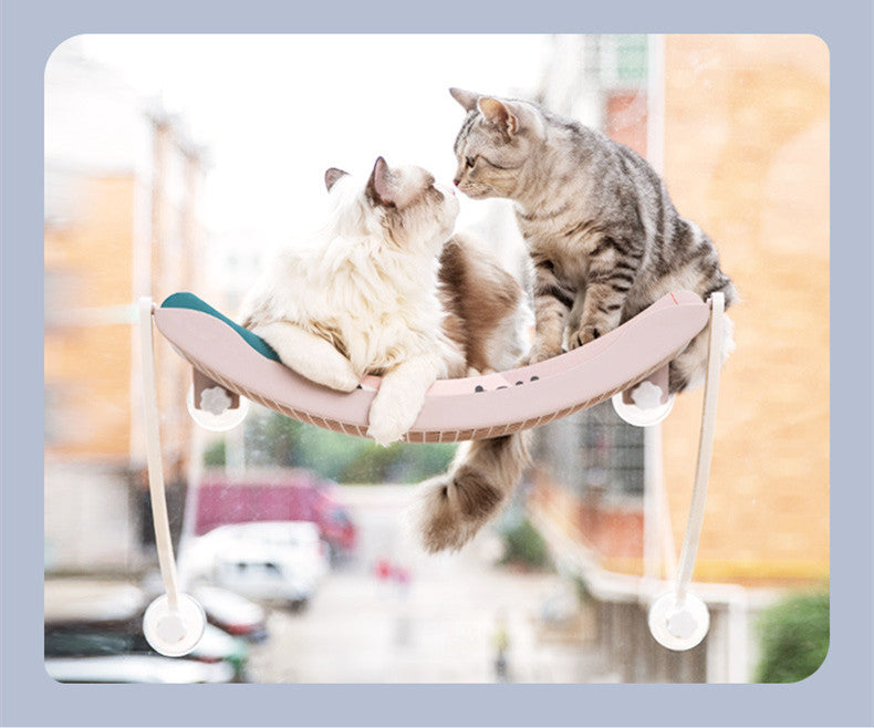 HKM-6058941 Hanging Cat Hammock for Sunbathing - Durable Plastic Pet Nest