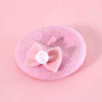 HKM-6059581 Wool Hat for Cats in Red Cherry or Pink Cherry - Winter Wear