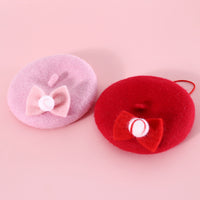 HKM-6059581 Wool Hat for Cats in Red Cherry or Pink Cherry - Winter Wear