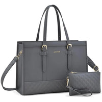 HKM-605971 Functional Canvas Leather Briefcase Tote Bag for 15.6-inch Laptops - Ideal for Work, Travel, and College