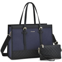 HKM-1605971 navy/black canvas laptop tote