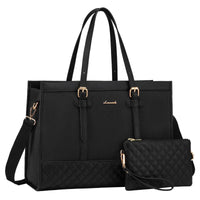 HKM-1605971 black canvas laptop tote