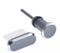 HKM-605971 Metal Dust Plug for Charging Port - Available in Black, Gold, Silver, Blue, Red, Rose Gold, and Gray