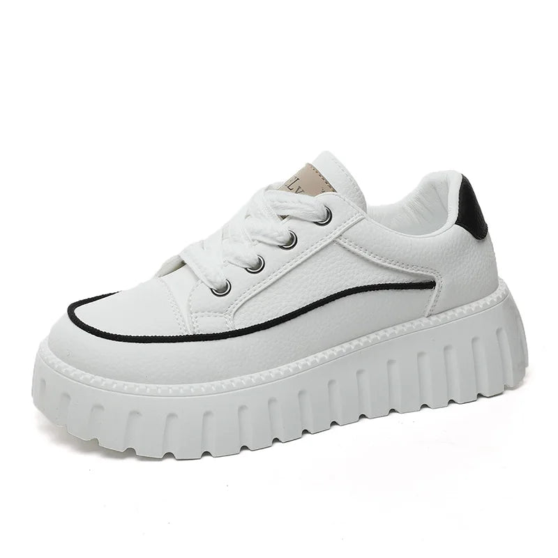 HKM-605971 XQ5858 New Women's Loafers Solid Color Sports Casual Shoes for Summer Breathable Increase Thick Sole Versatile Board Shoes for