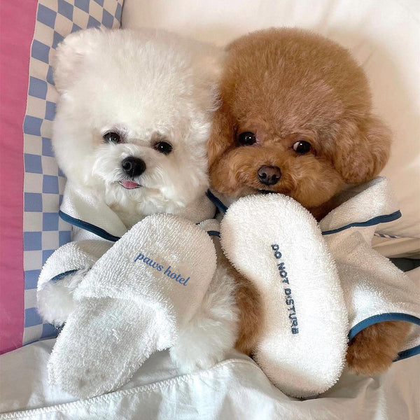 HKM-6059965 Pet Bathrobe and Toy Set - Absorbent Towel Fleece, Available in S, M, L Sizes