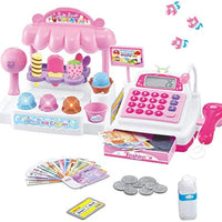 HKM-606099 Ice Cream Store Mini Cash Register Toy with Sound and Flashing Lights for Kids Ages 2-9